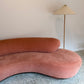Peachy Velvet Curved Sofa