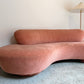 Peachy Velvet Curved Sofa