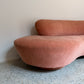 Peachy Velvet Curved Sofa
