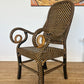 1960s Chevron Rattan Armchair