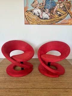 Pair of Iconic Postmodern Ribbon Chairs by Canadian furniture maker Jaymar, circa 1990.