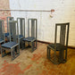 Set of Six Giorgetti Tris Dining Chairs, Italy, 1970s