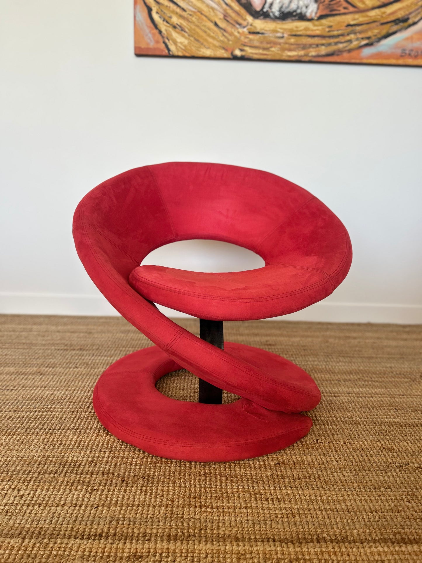 Pair of Iconic Postmodern Ribbon Chairs by Canadian furniture maker Jaymar, circa 1990.