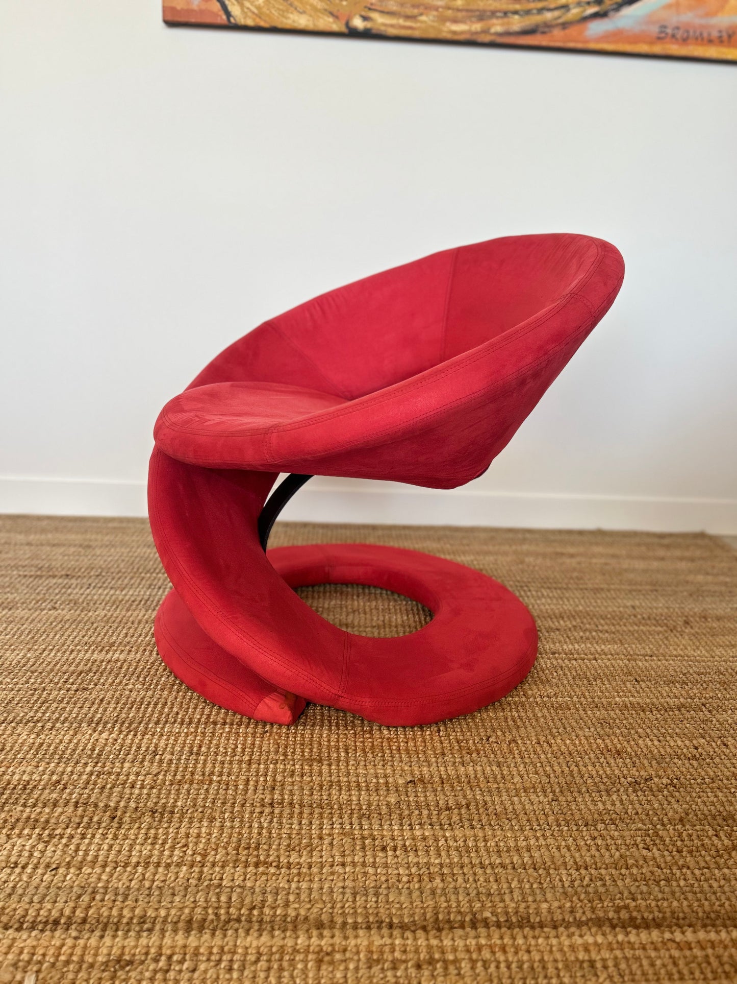 Pair of Iconic Postmodern Ribbon Chairs by Canadian furniture maker Jaymar, circa 1990.