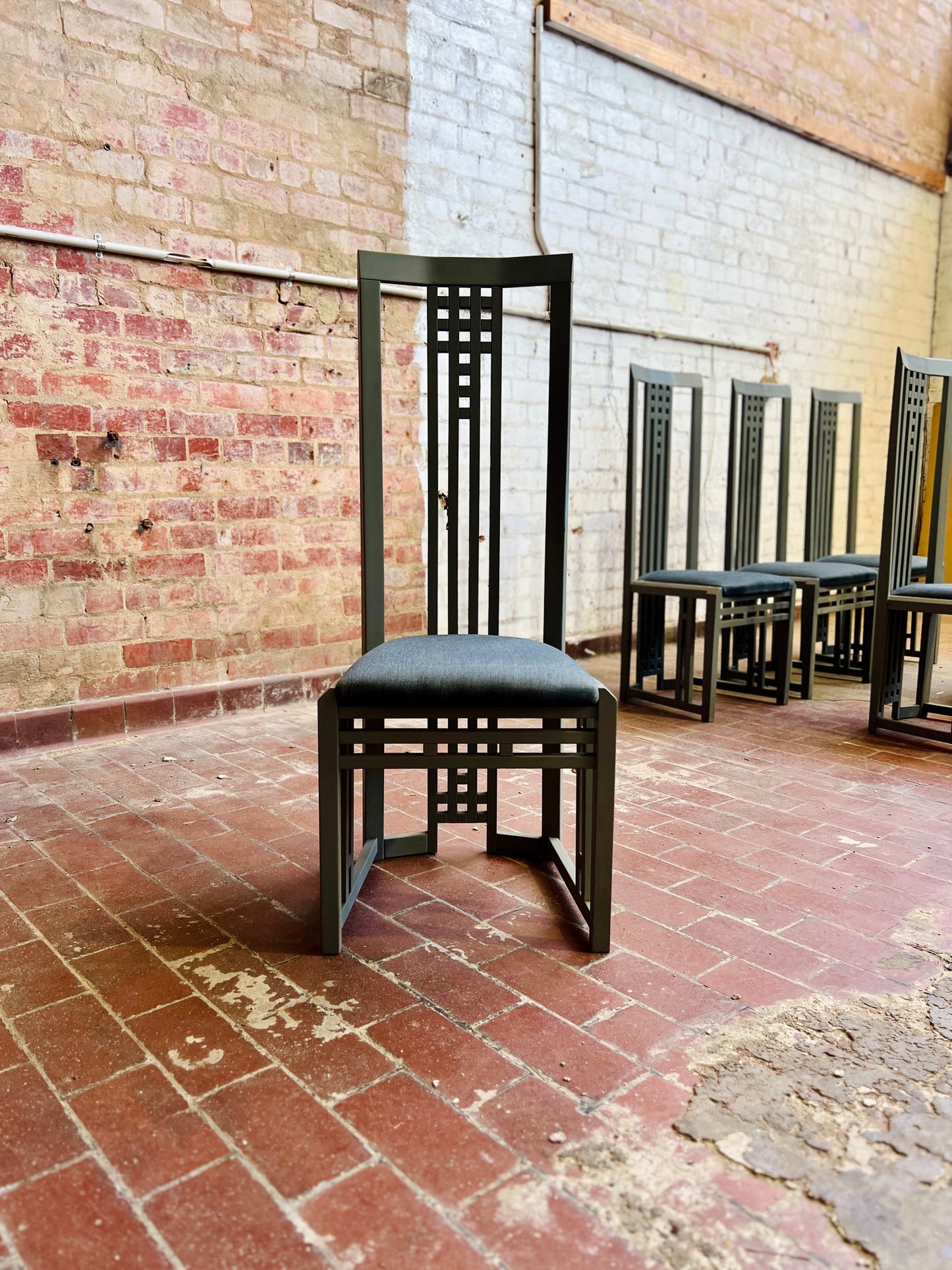 Set of Six Giorgetti Tris Dining Chairs, Italy, 1970s