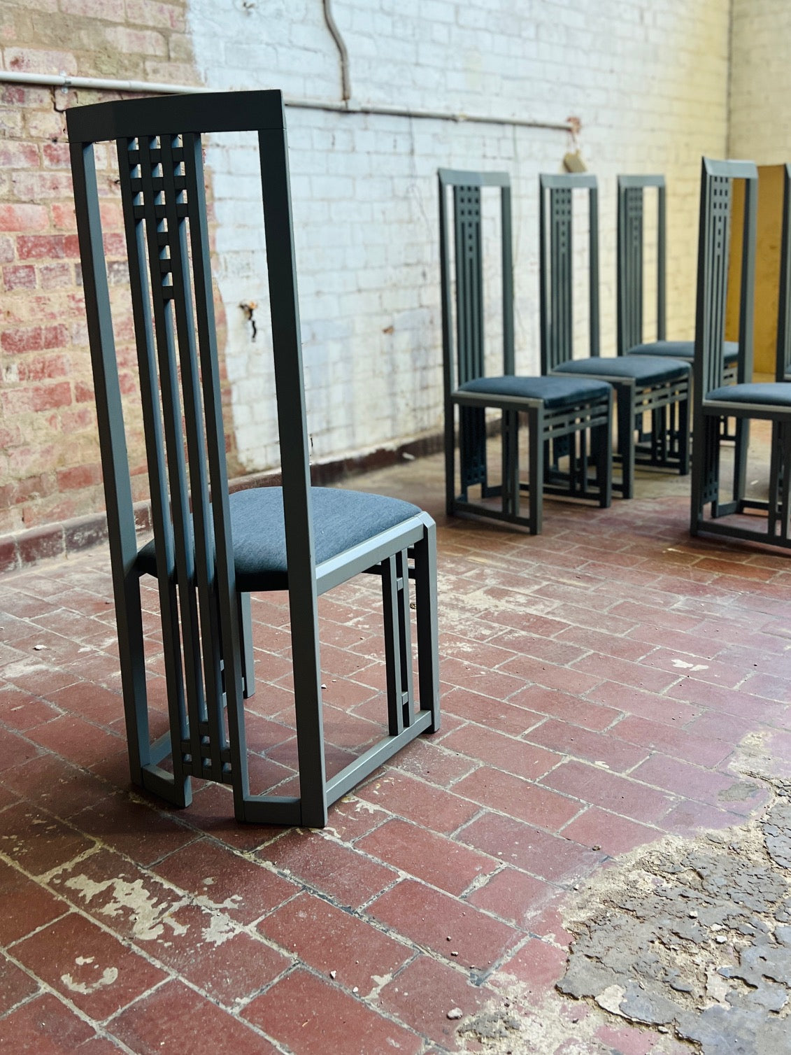 Set of Six Giorgetti Tris Dining Chairs, Italy, 1970s