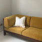 Mustard Velvet Modular Sofa & Ottoman Set