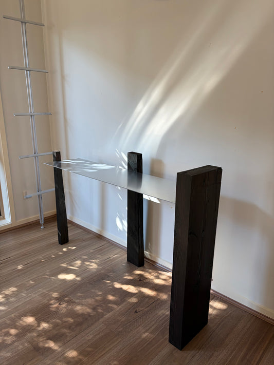 Timber and Aluminium Console Table