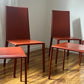 Brick-Red Leather 'Norma' Chairs by Arper, Italy (Set of 6)