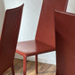Brick-Red Leather 'Norma' Chairs by Arper, Italy (Set of 6)