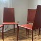 Brick-Red Leather 'Norma' Chairs by Arper, Italy (Set of 6)