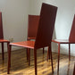 Brick-Red Leather 'Norma' Chairs by Arper, Italy (Set of 6)