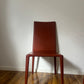 Brick-Red Leather 'Norma' Chairs by Arper, Italy (Set of 6)