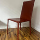 Brick-Red Leather 'Norma' Chairs by Arper, Italy (Set of 6)