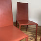 Brick-Red Leather 'Norma' Chairs by Arper, Italy (Set of 6)
