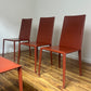 Brick-Red Leather 'Norma' Chairs by Arper, Italy (Set of 6)