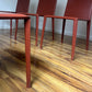 Brick-Red Leather 'Norma' Chairs by Arper, Italy (Set of 6)