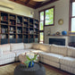 Cream Striped Modular Sofa