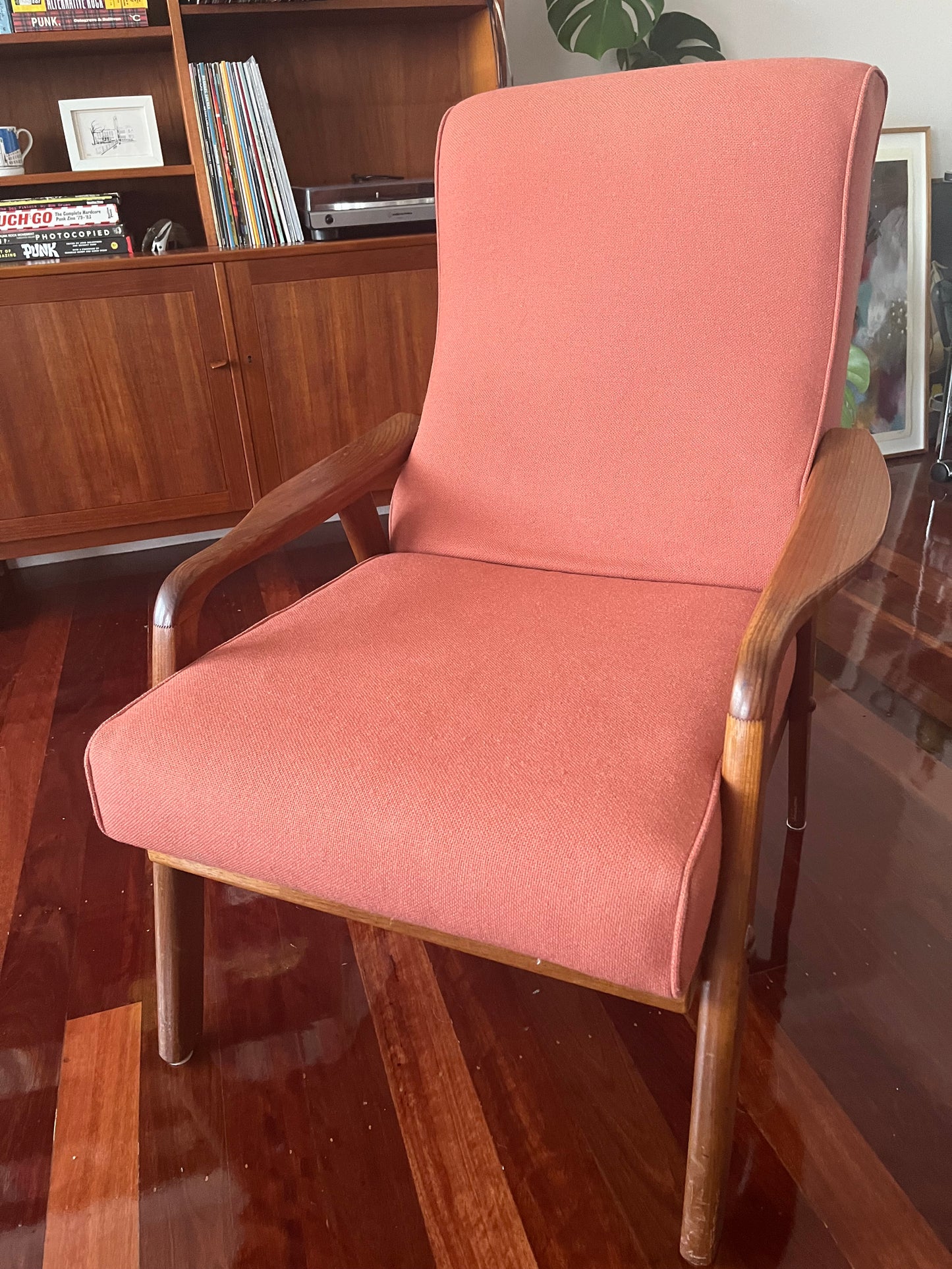 Mid Century Teak Sofa and Coffee Table Setting (armchairs not included)