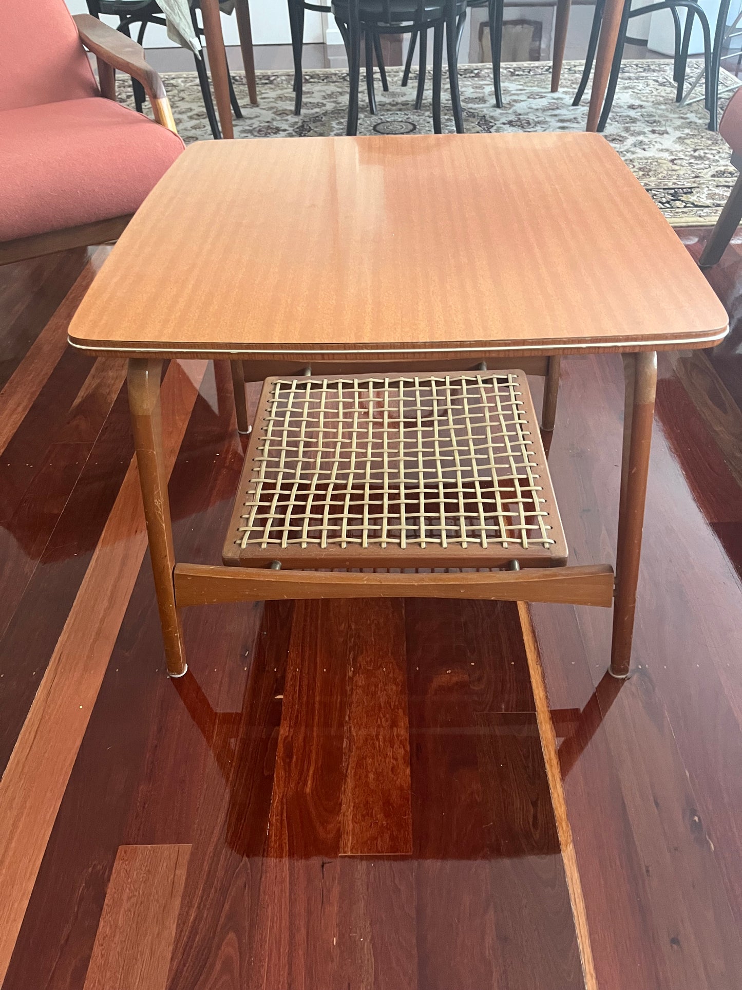 Mid Century Teak Sofa and Coffee Table Setting (armchairs not included)