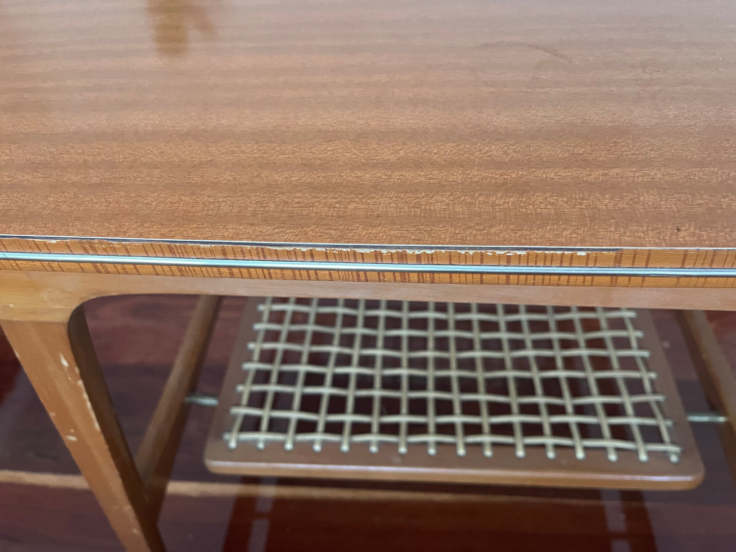 Mid Century Teak Sofa and Coffee Table Setting (armchairs not included)