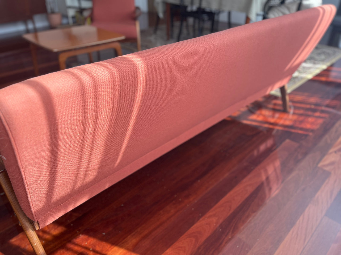 Mid Century Teak Sofa and Coffee Table Setting (armchairs not included)