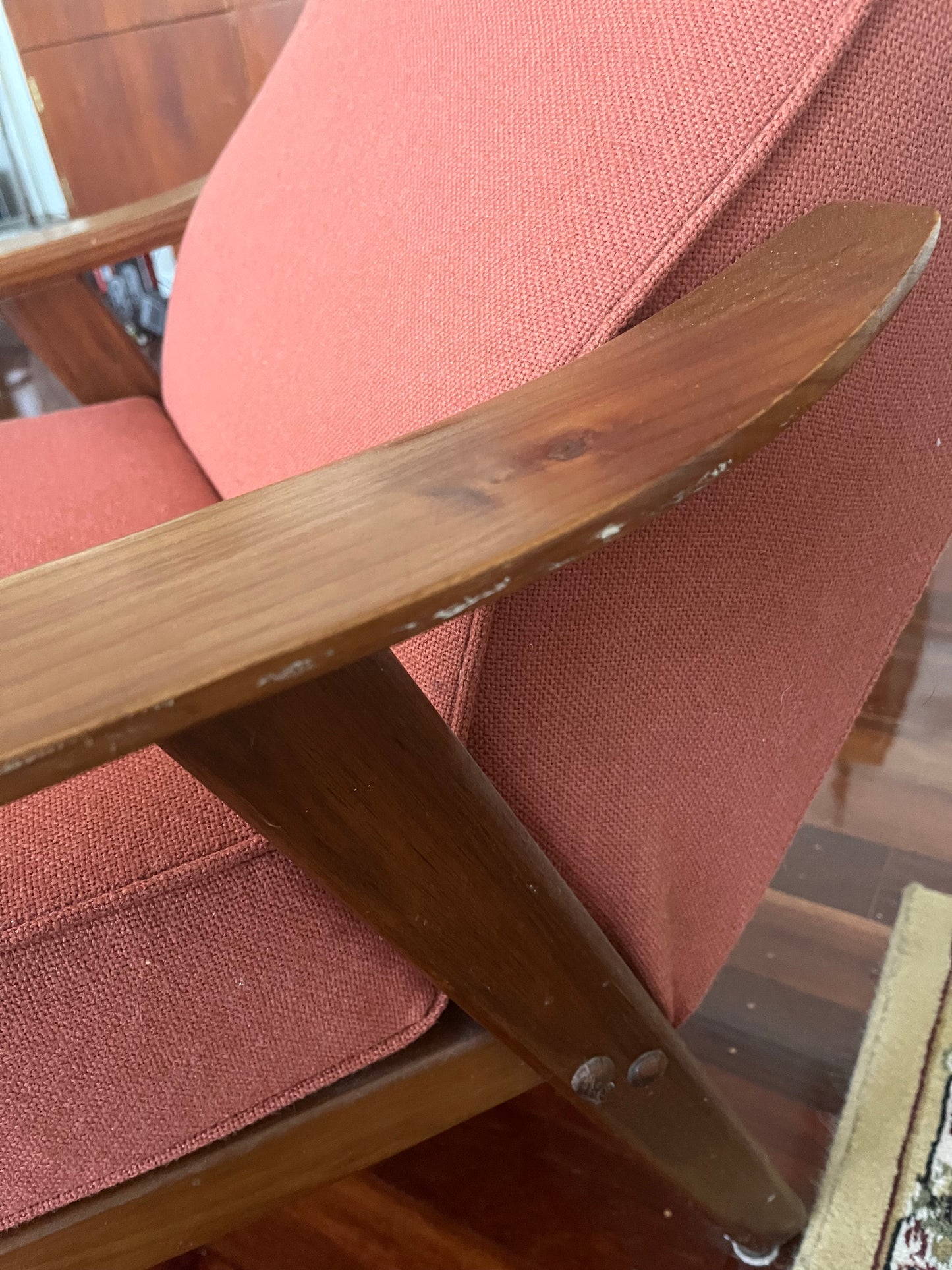 Mid Century Teak Sofa and Coffee Table Setting (armchairs not included)