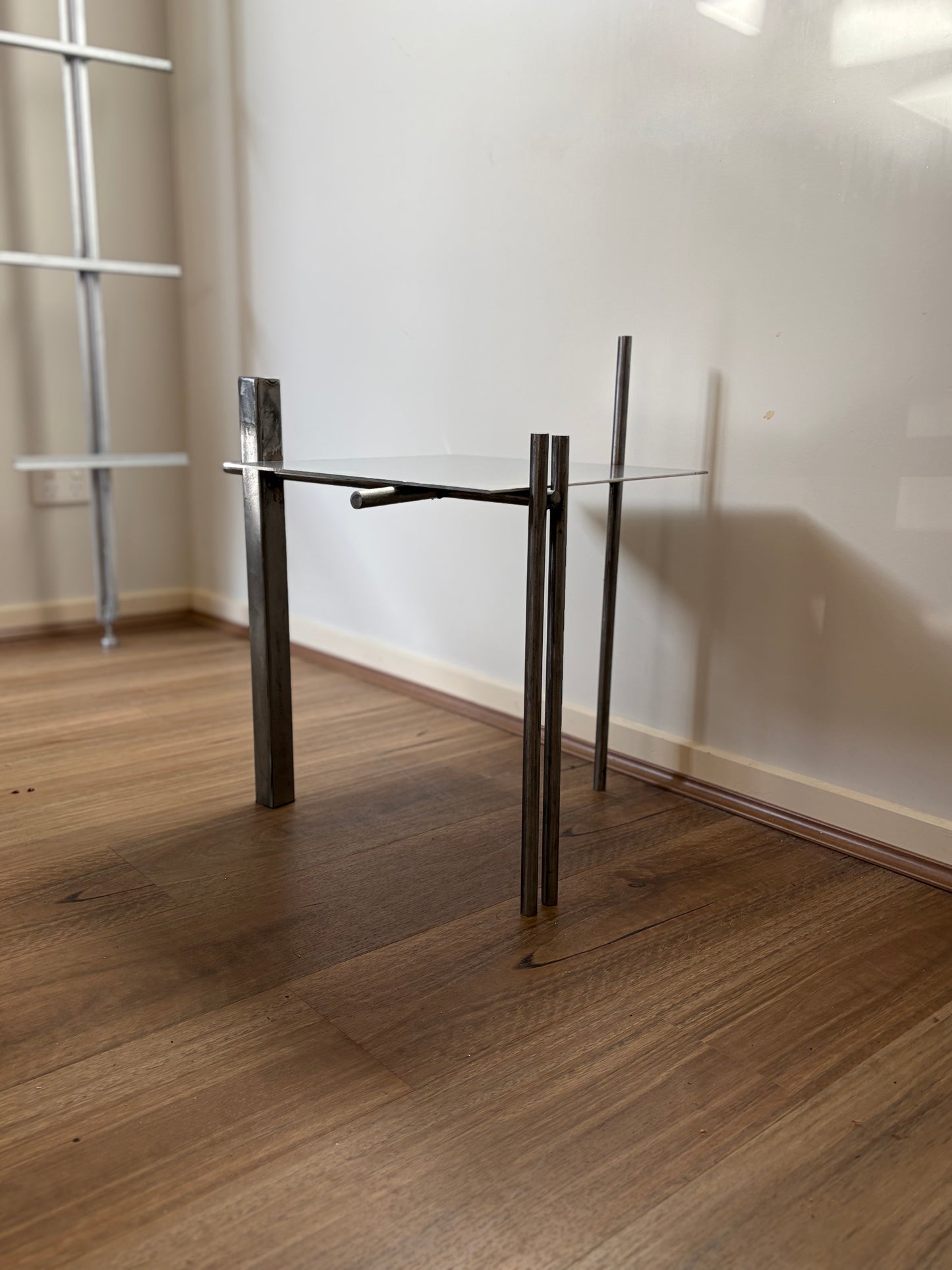 Polished Steel Side Table