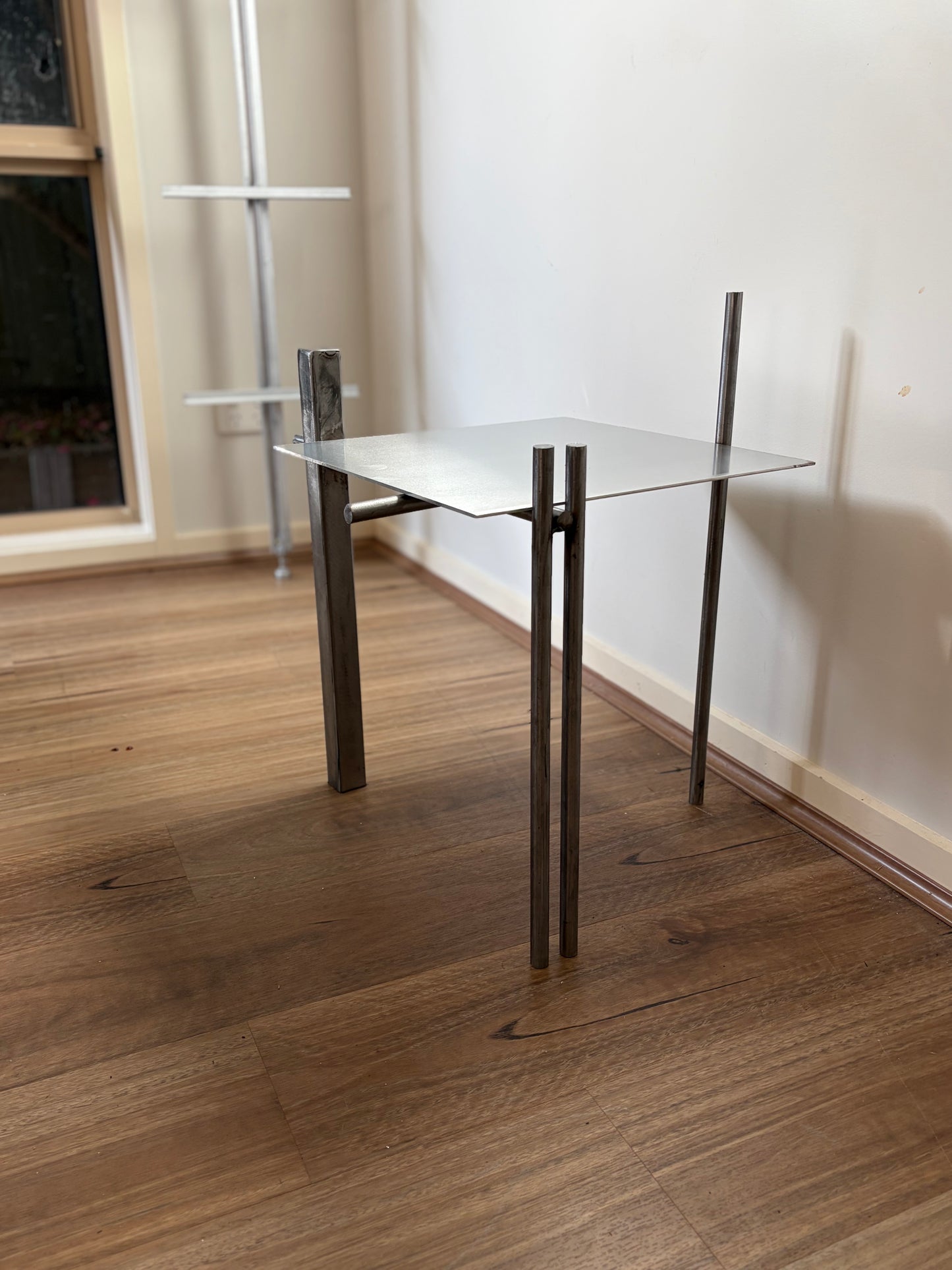 Polished Steel Side Table