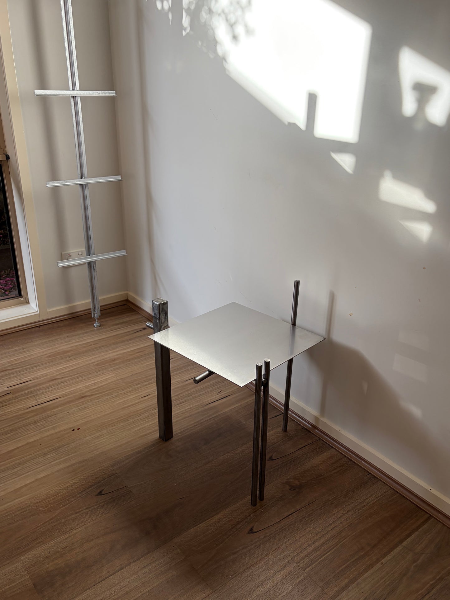Polished Steel Side Table