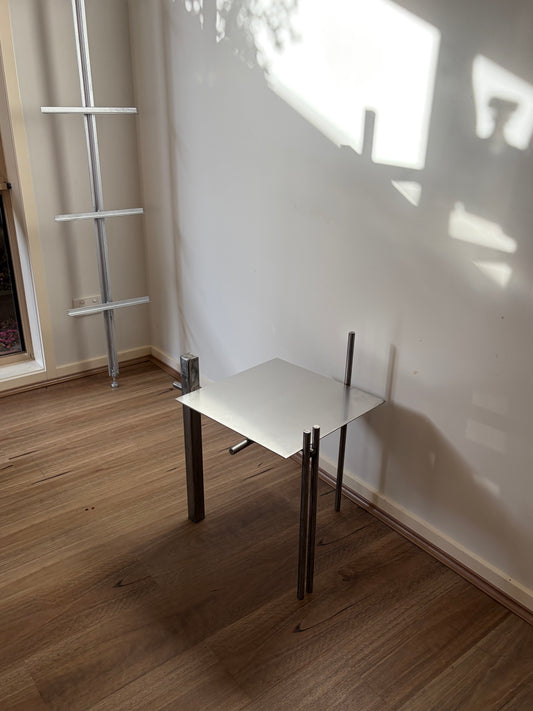 Polished Steel Side Table
