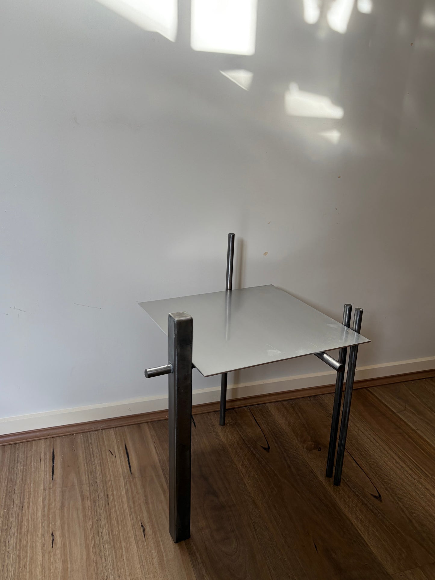 Polished Steel Side Table