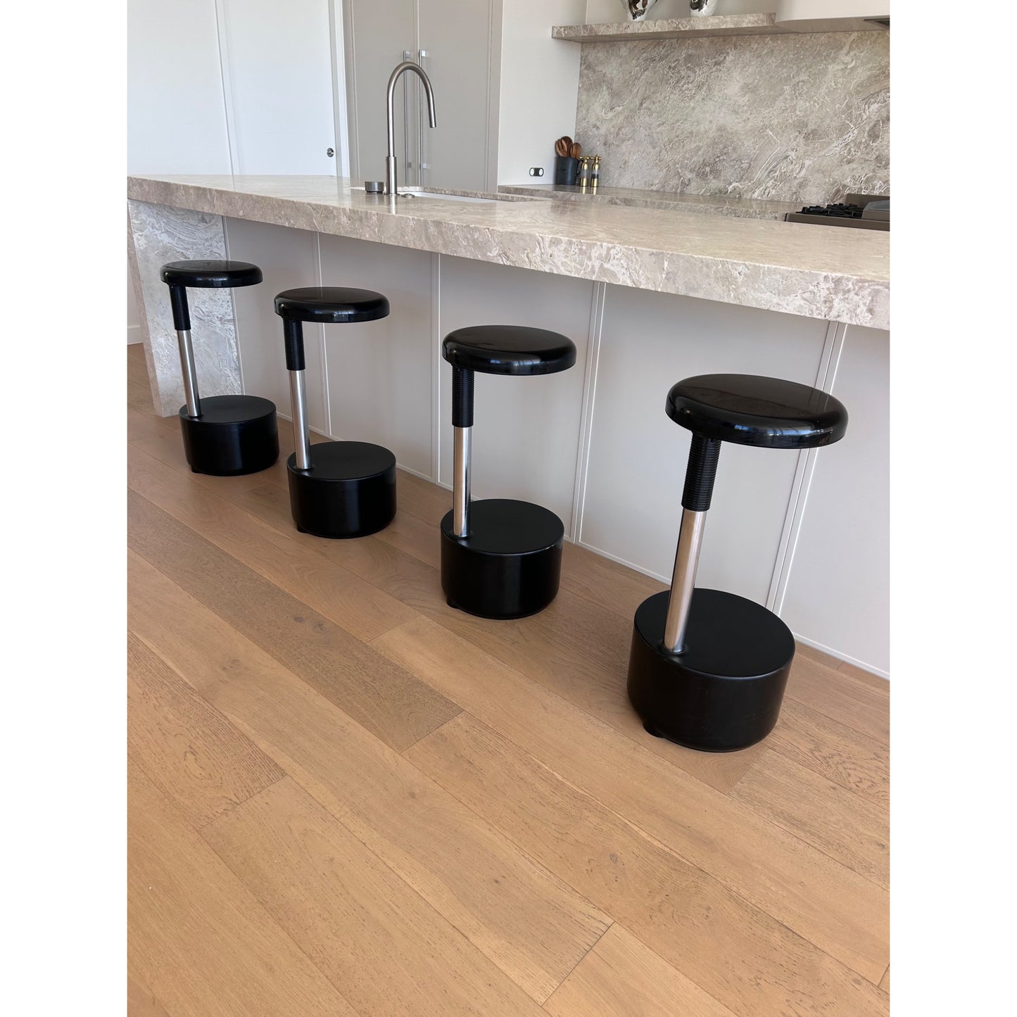 Set of Four 1970s Italian Golf Stools. By Roberto Lucci & Paolo Orlandini for Velca