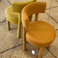 Set of Four Linen Dining Chairs