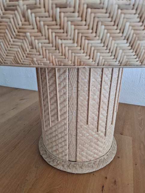 Mid Century French Bleached Rattan Table
