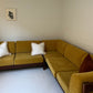Mustard Velvet Modular Sofa & Ottoman Set