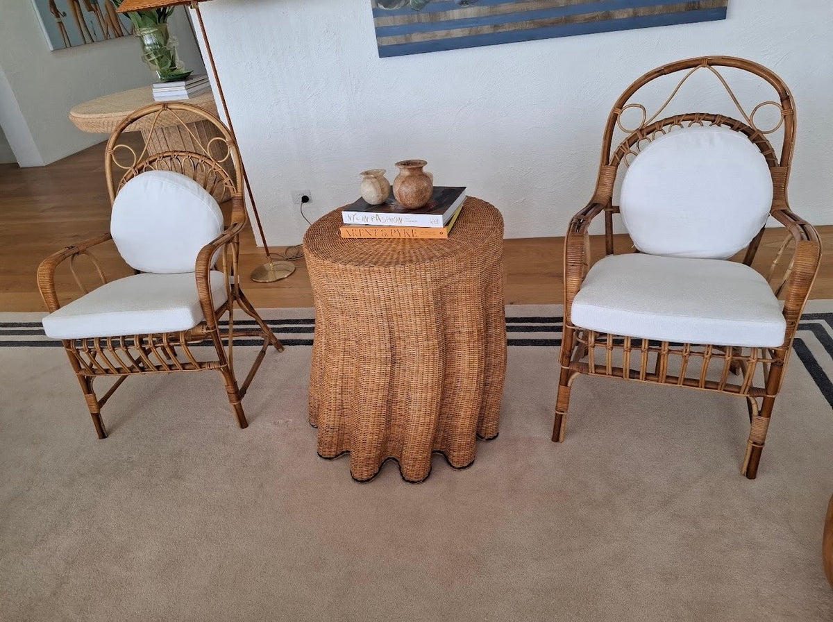 Pair of Vintage Rattan Armchairs