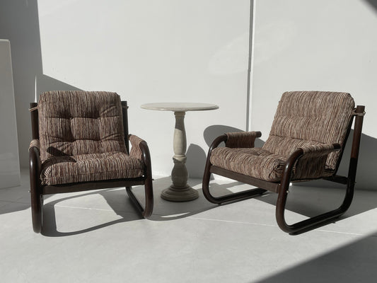 Brown Tubular Armchair - Two Available