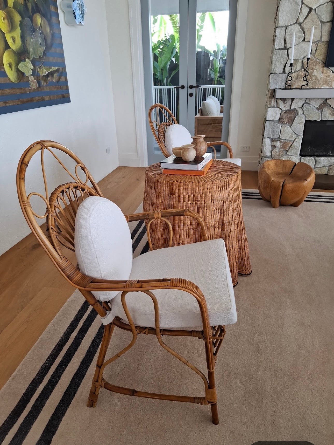 Pair of Vintage Rattan Armchairs