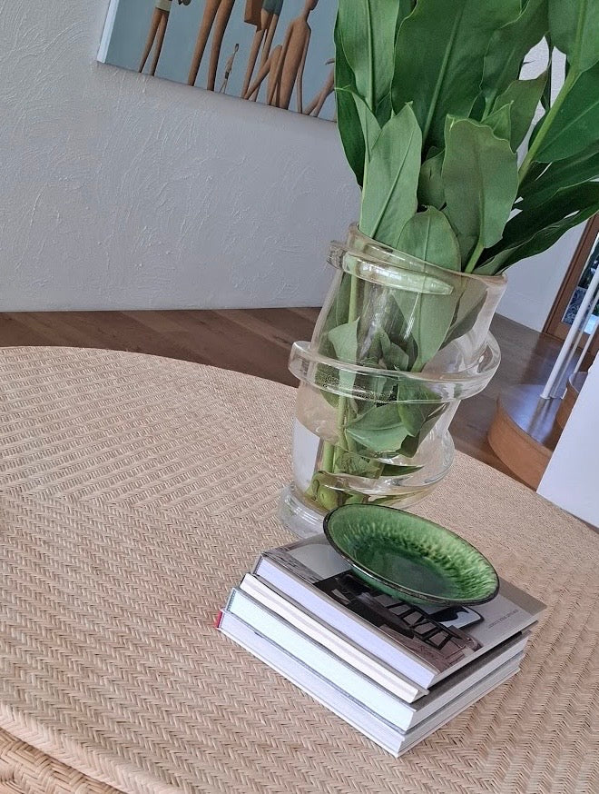 Mid Century French Bleached Rattan Table