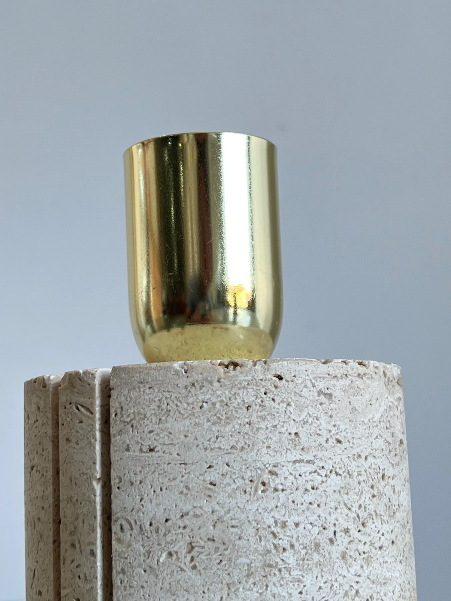 Fratelli Mannelli Travertine Brass Table Lamp, 1960s