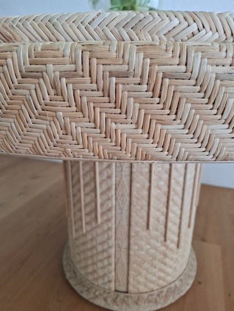 Mid Century French Bleached Rattan Table
