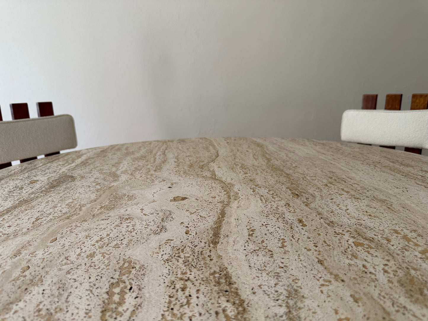 - Travertine Tulip Base Dining Table