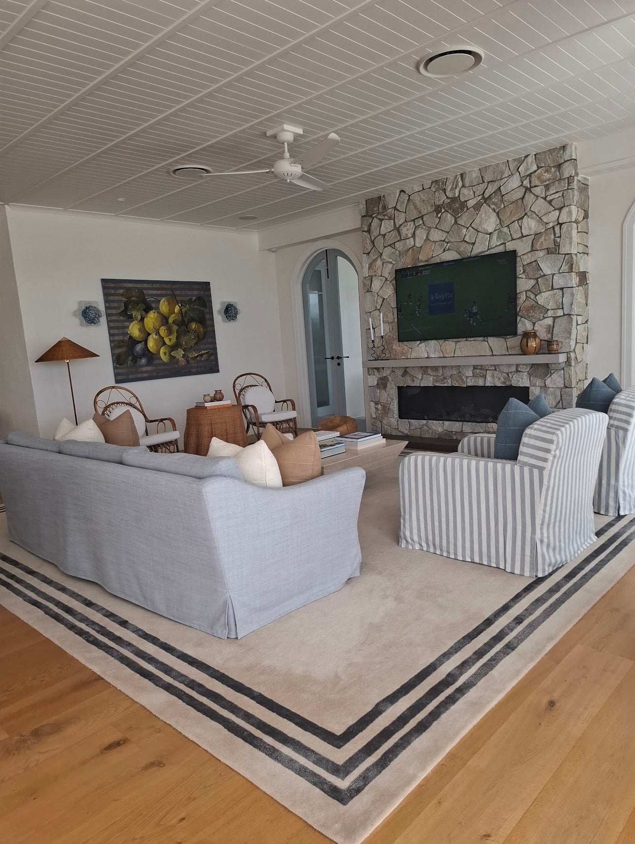 Tamsin Johnson Custom Four Seater Linen Sofa