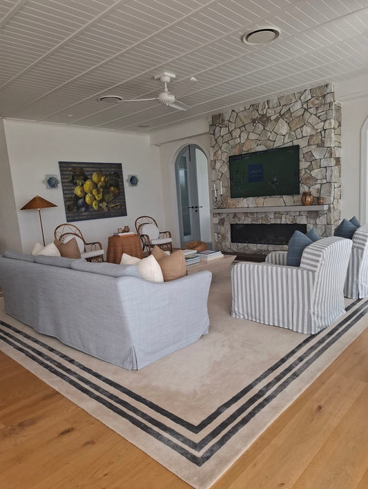 Tamsin Johnson Custom Four Seater Linen Sofa