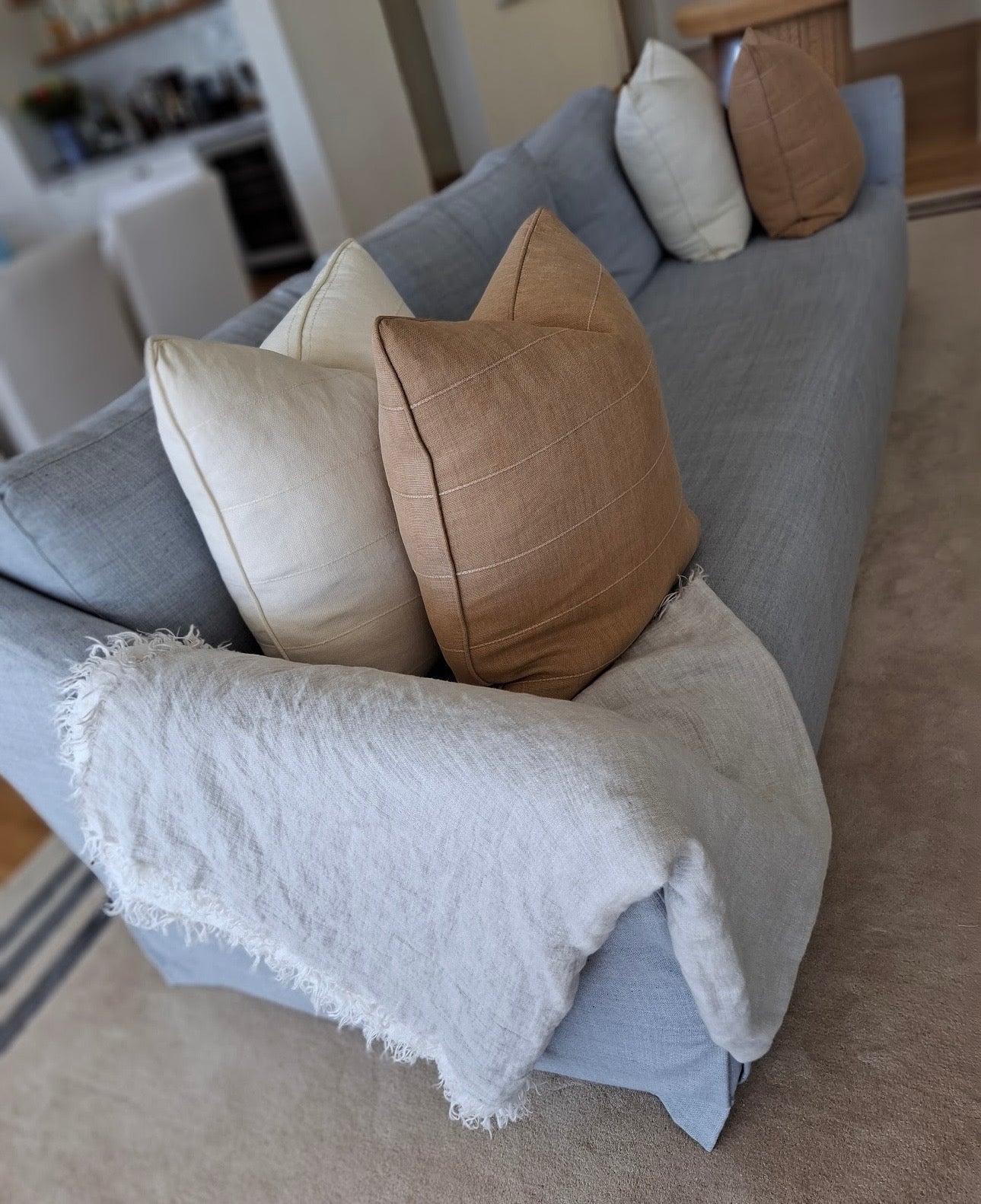 Tamsin Johnson Custom Four Seater Linen Sofa