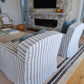 Tamsin Johnson Custom Striped Linen Armchairs