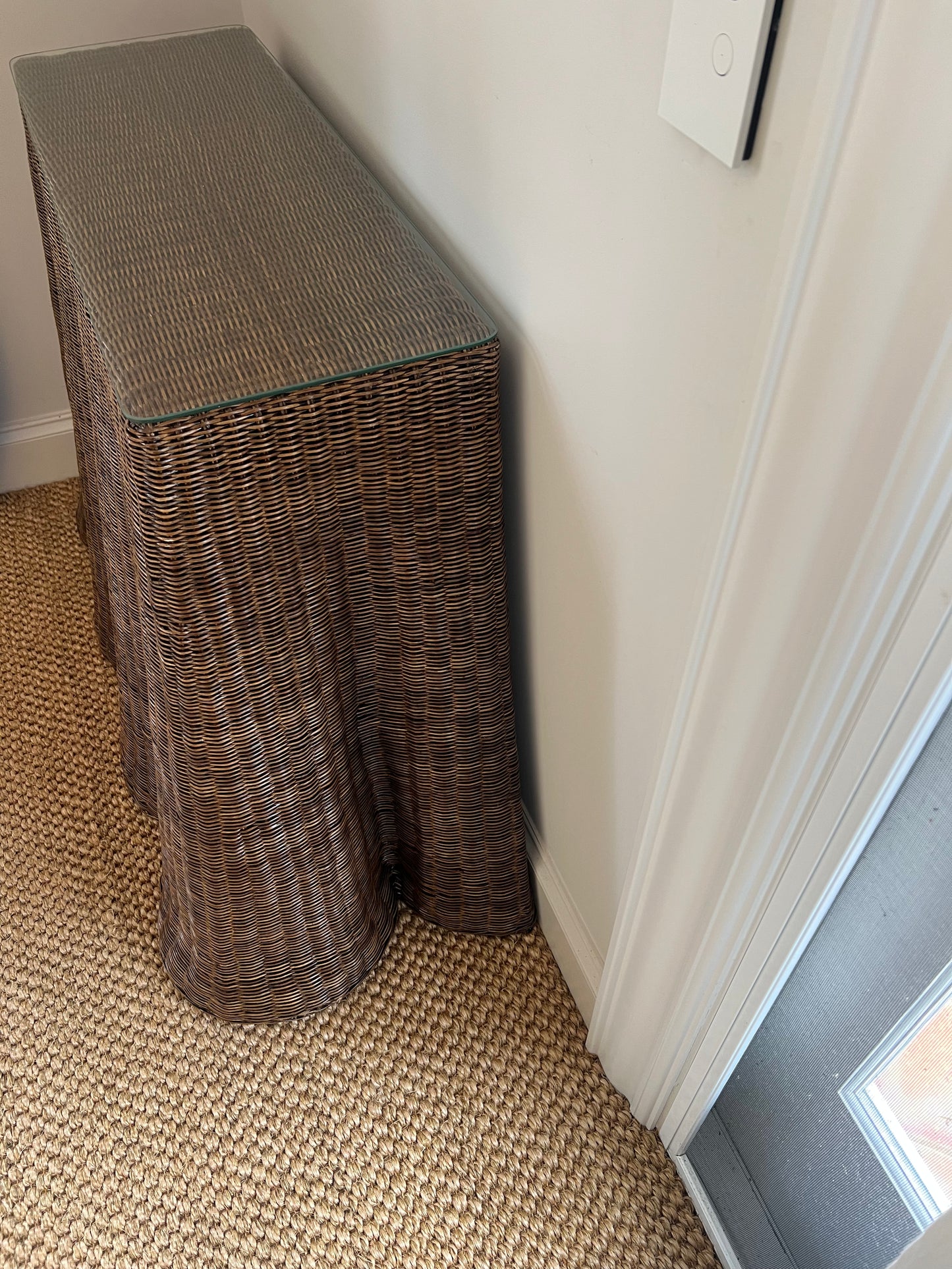 Wicker Wave Console Table