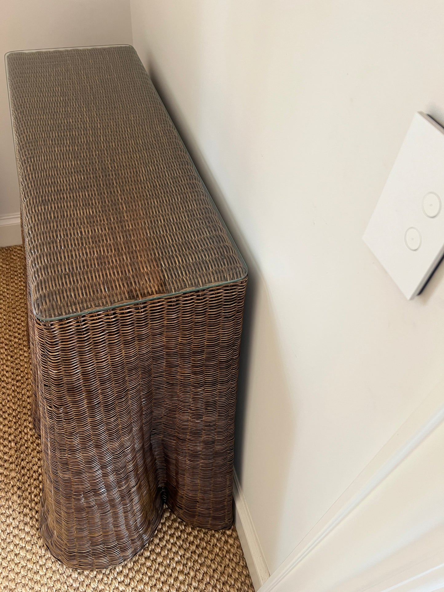 Wicker Wave Console Table
