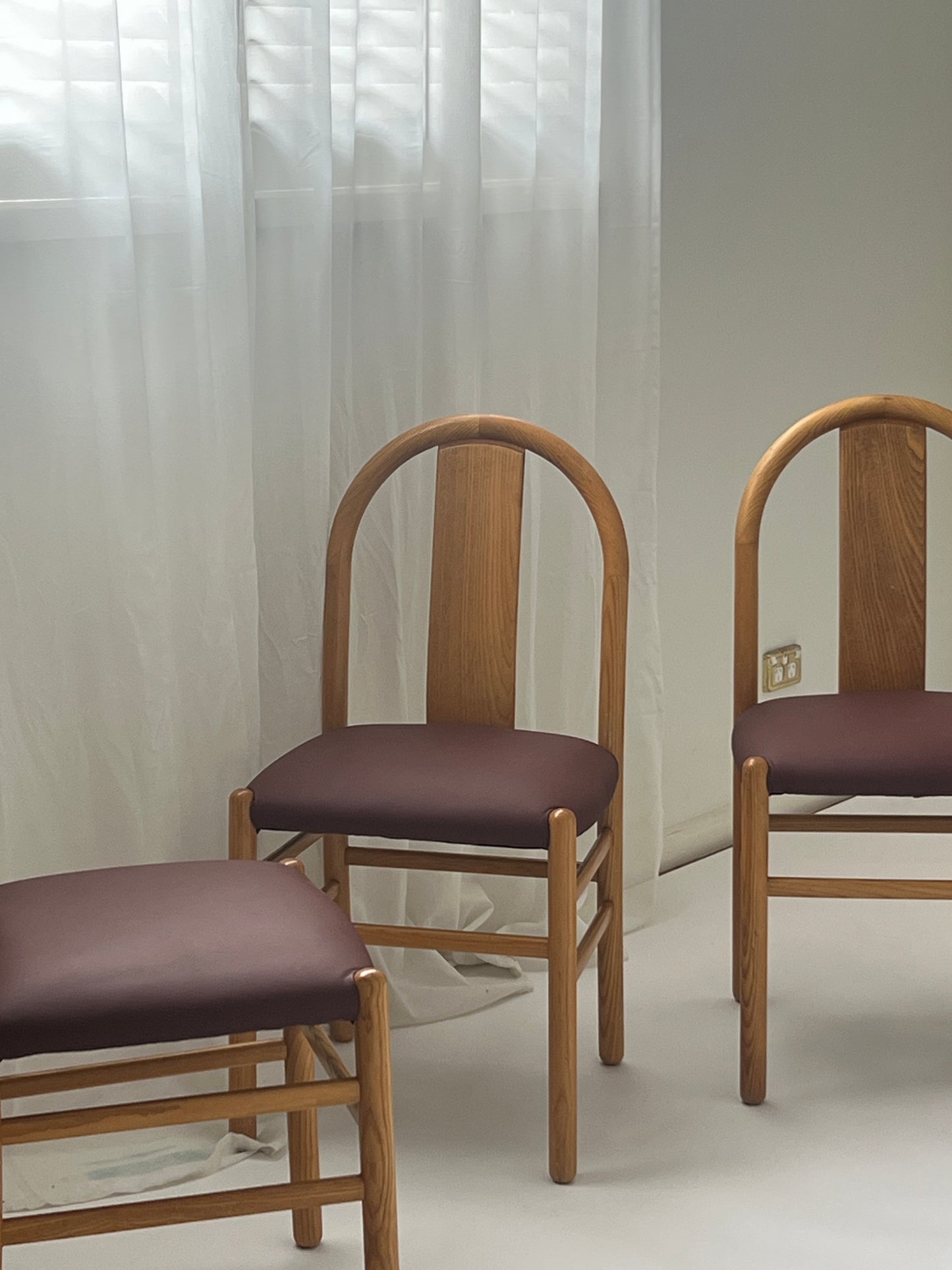 Newly Reupholstered Leather Dining Chair by Fratelli Montina (12 Available)